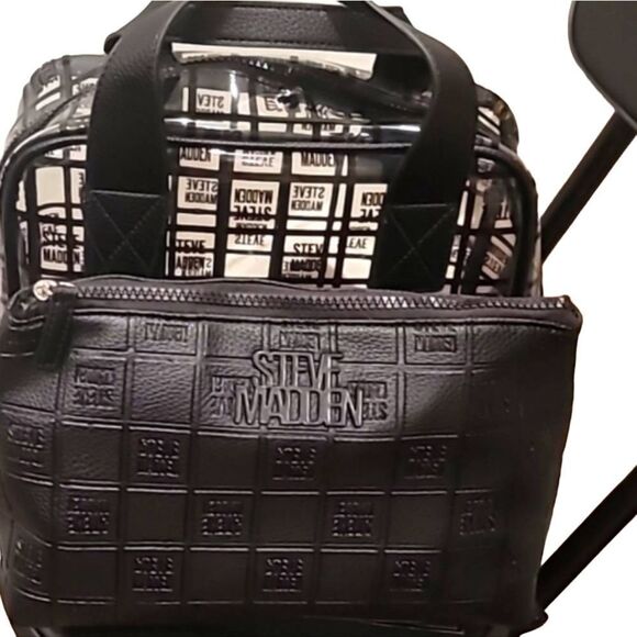 Steve Madden Block Logo Solid & Clear Cosmetic Case - Picture 3 of 9